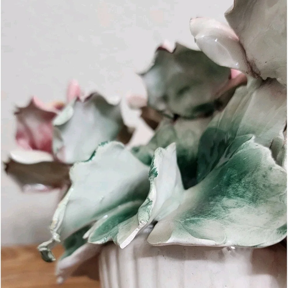 Capodimonte Roses Centerpiece Made in Italy Porcelain‎ 8